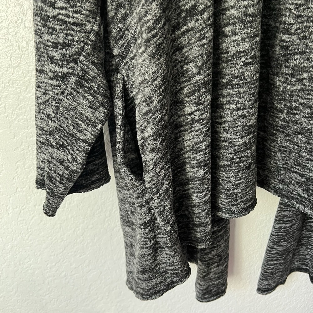Catherines 3X Cardigan Open Front Heather Gray Waterfall Lagenlook Raw Edge - Picture 5 of 9